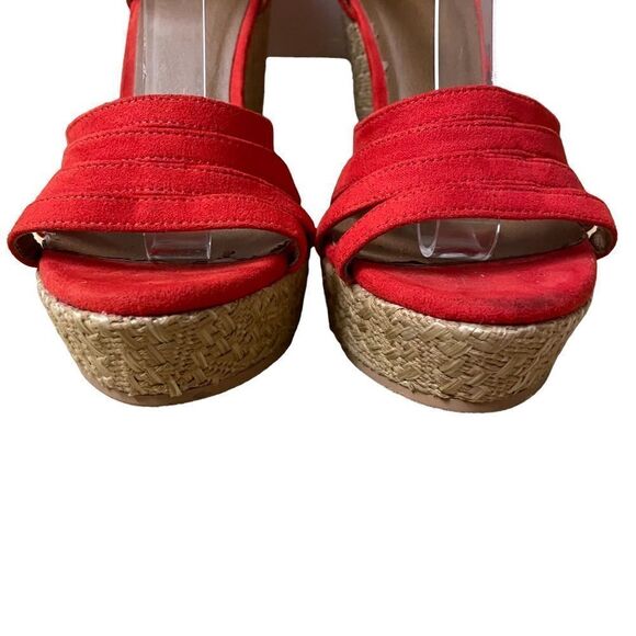 BP ~ Red Strappy Espadrilles ~ size 6 - Picture 3 of 15